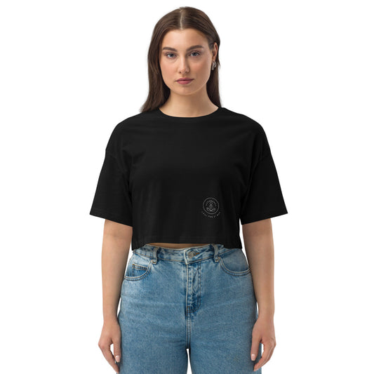 Loose drop shoulder crop top