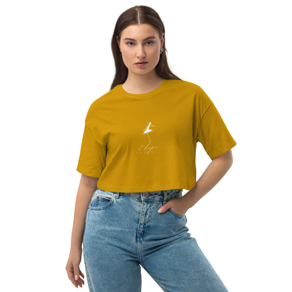 Loose drop shoulder crop top